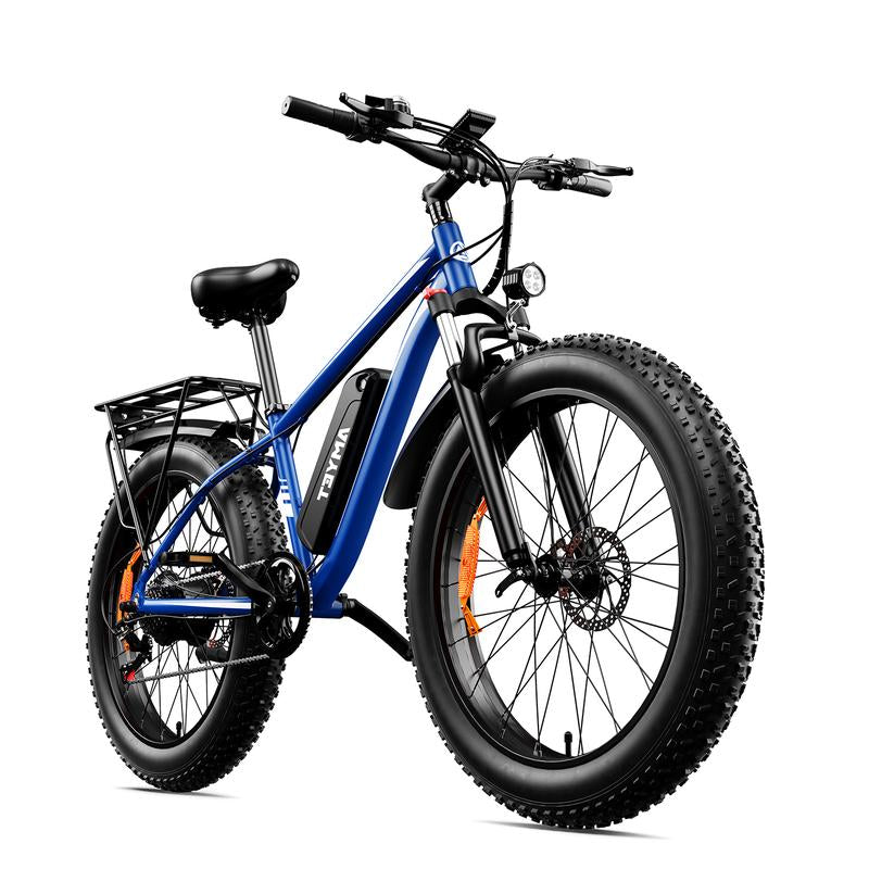 AMYET EB26 Electric Bike for Adults Peak 1500W Electric Bicycle 48V 15AH (720WH) Battery Electric Bike 26" Fat Tire Mountain 28Mph 7 Speed Gears Dual Shock Absorber Electric Bike Electric Mountain Bike Bicycle