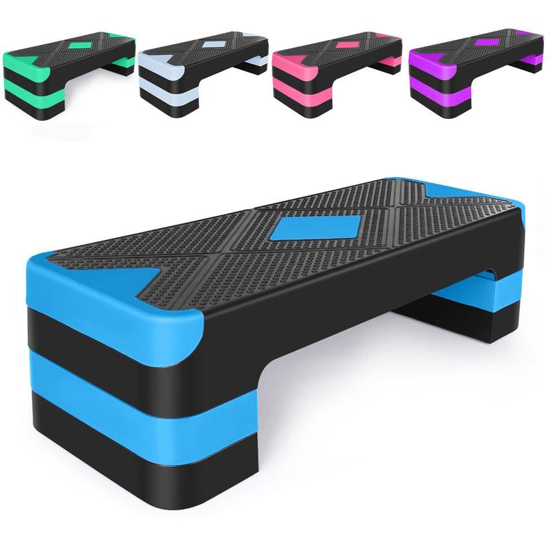 Adjustable Workout Aerobic Stepper in Fitness & Exercise Step Platform Trainer 3 Settings Adjustable Height 4”-6”-8”,Stair Stepper for Home Gym Cardio Strength & Training,With 4 Adjustable Risers Springtok
